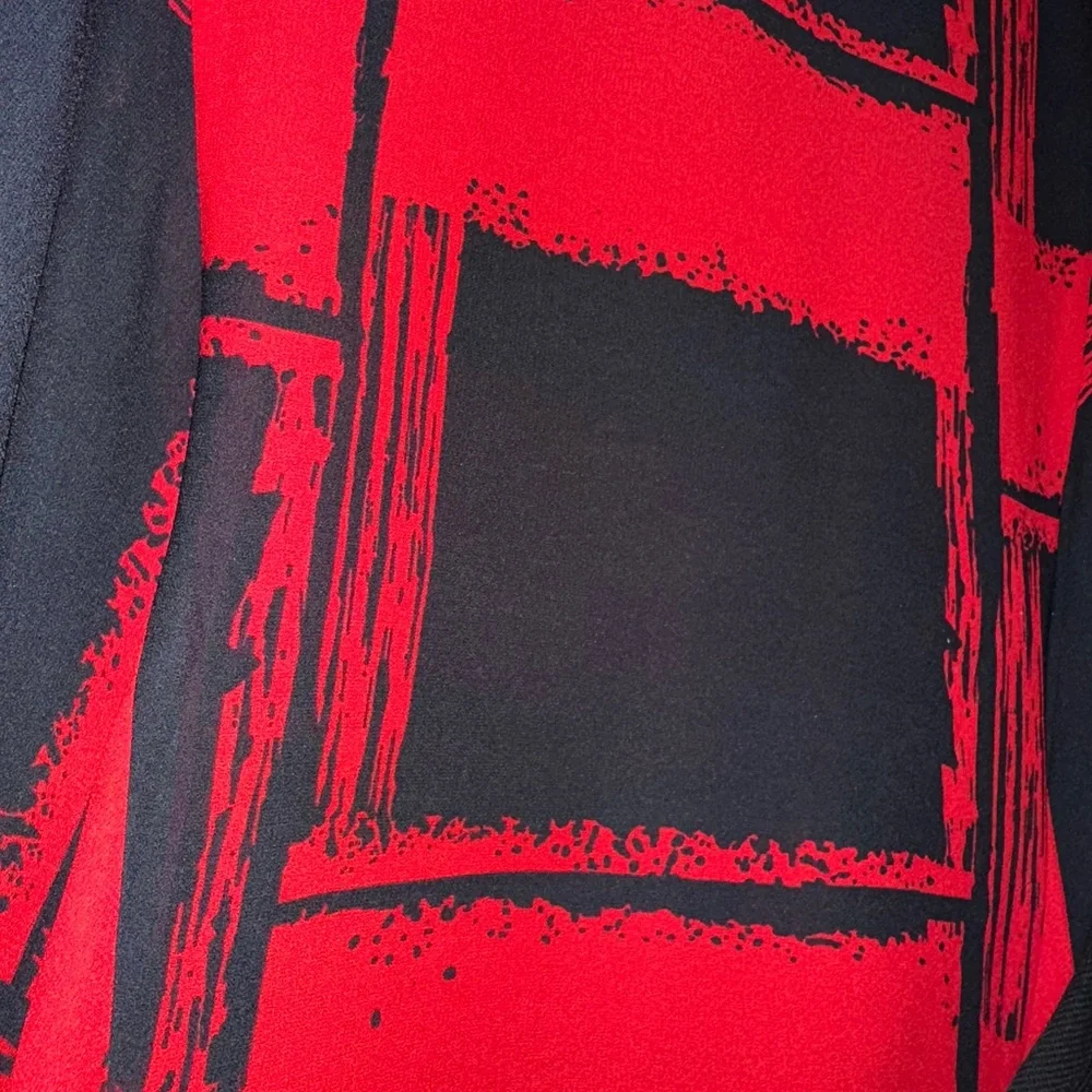 EUC! L.A.M.B. by Gwen Stefani Black & Red Graphic Dress, size L - Picture 3 of 10